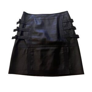 BCBG MaxAzria Black Leather Skirt
